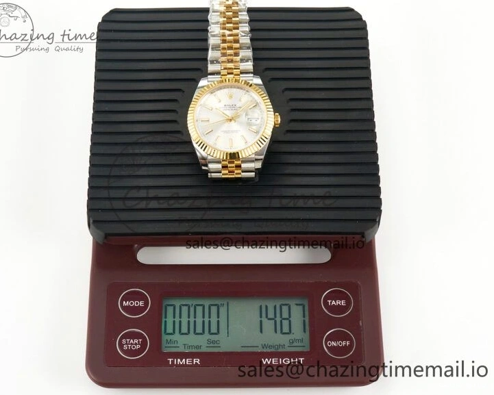 0106 DateJust 41 SS YG ARF 1:1 Best Edition 904L Steel Silver Stick Dial on Jubilee Bracelet SH3235 (Gain Weight) SoftTouch 1227